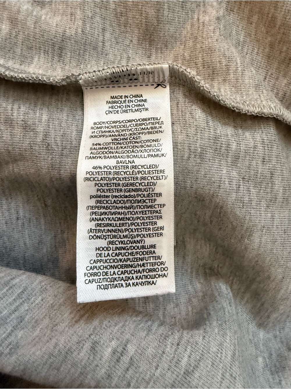 Ralph Lauren Grey Pullover Hoodie with White Sleeve Stripes - Picture 8 of 9